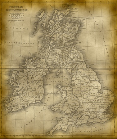 Old Map Of The Great Britainの写真素材