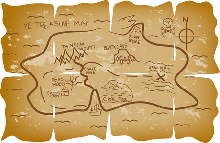 Illustrated pirate treasure mapのイラスト素材
