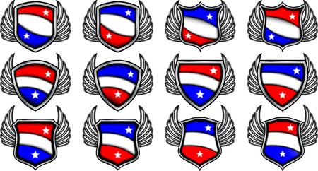 Blank emblems with wingsのイラスト素材