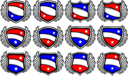 Blank emblems with wingsのイラスト素材
