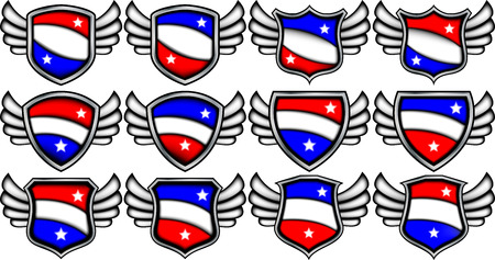 Blank emblems with wingsのイラスト素材