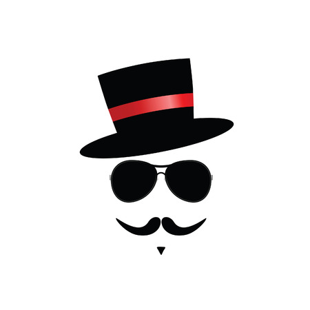 face with mustache color vector illustrationのイラスト素材