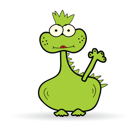 funny dinosaur color vector illustrationのイラスト素材