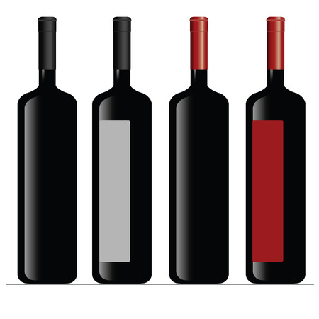 bottle of wine color vector illustrationのイラスト素材