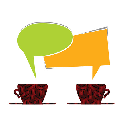 coffee cup with message note on white backgroundのイラスト素材