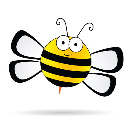cute bee vector illustration on white backgroundのイラスト素材
