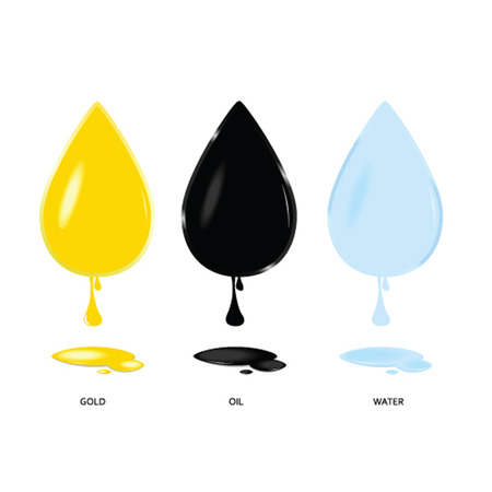 gold oil and water drop color vector illustration on a whiteのイラスト素材