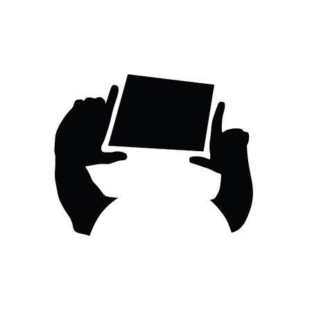 hand silhouette art vector illustration on white backgroundのイラスト素材