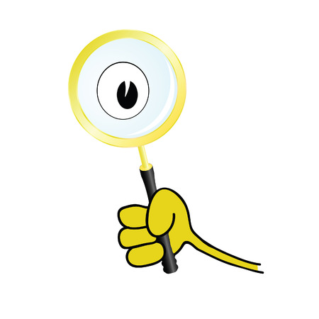 magnifying glass in hand art vector illustrationのイラスト素材