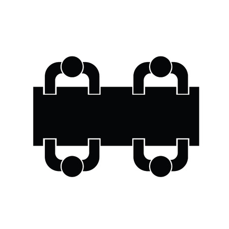 people sitting at the table icon silhouetteのイラスト素材