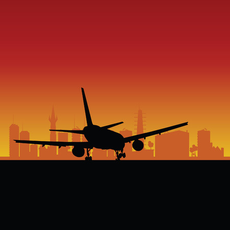 plane lands color vector illustrationのイラスト素材