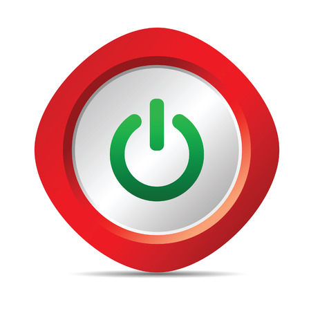 power button art vector illustration in red colorのイラスト素材