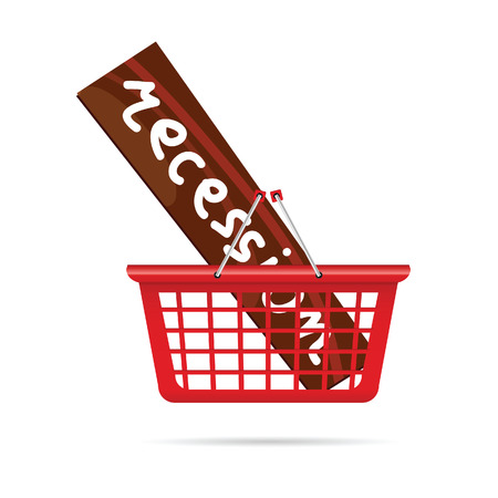 recession in red basket vector illustrationのイラスト素材