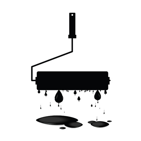 roller and paint vector on a white backgroundのイラスト素材