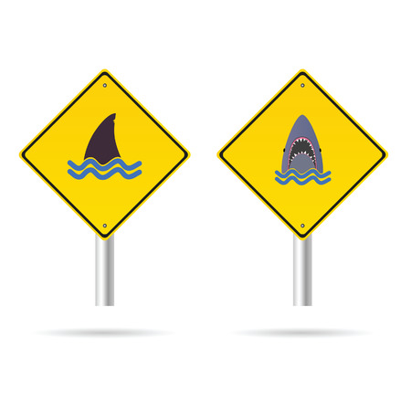 shark yellow sign vector illustration on whiteのイラスト素材