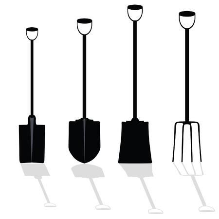 shovel art vector illustration on white backgroundのイラスト素材