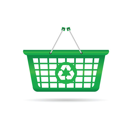 sign for recycling vector on a green basketのイラスト素材