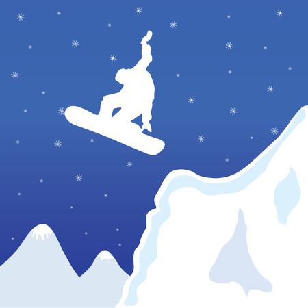 skiing and snowboard in winter vector illustrationのイラスト素材