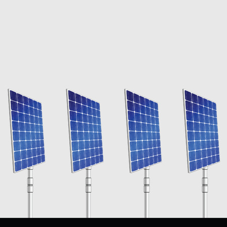 solar panel isolated on gray background vector illustrationのイラスト素材