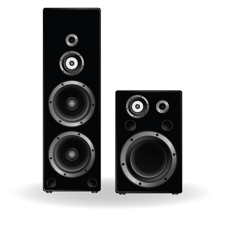 speaker two in black illustration with shadowのイラスト素材