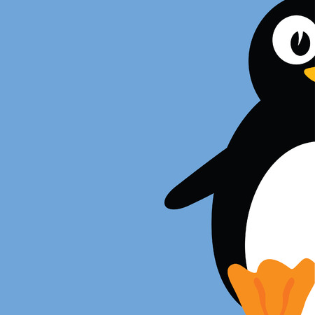 sweet and cute penguin color vector illustrationの写真素材