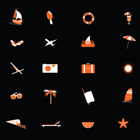 travel icon in orange and white color vectorの写真素材