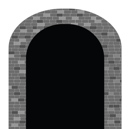 tunnel vector illustration wtih brick on whiteのイラスト素材