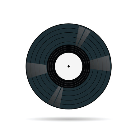 vinyl record illustration vector on white backgroundのイラスト素材