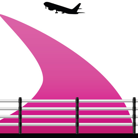 airport with a plane vector illustration on a colorのイラスト素材