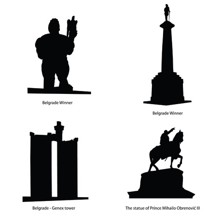 belgrade most famous statue vector illustrationのイラスト素材
