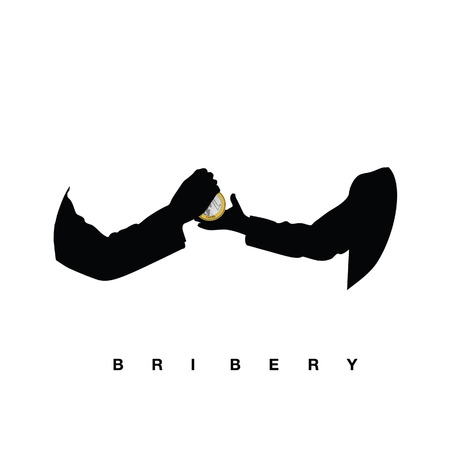 bribery with hands black vector illustrationのイラスト素材