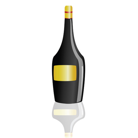champagne bottle vector illustration on white backgroundのイラスト素材