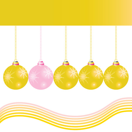 christmas decoration ball in gold color vector illustrationのイラスト素材