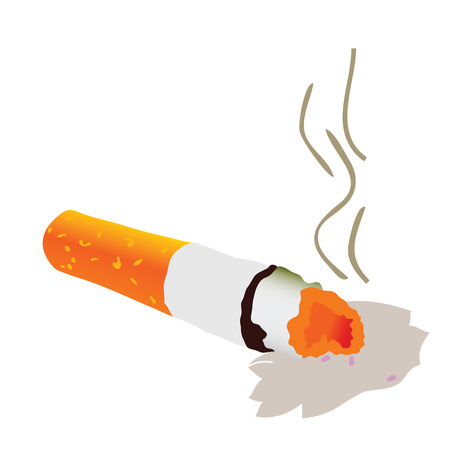 cigarette vector illustration art on white backgroundのイラスト素材