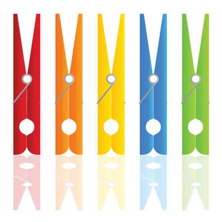 clothespin in color vector illustration on white backgroundのイラスト素材