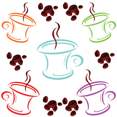 cup of coffee cartoon art vector illustrationのイラスト素材