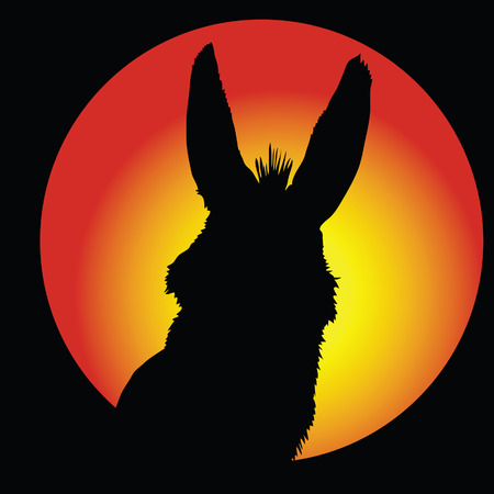 donkey in circle with color background vector illustrationのイラスト素材