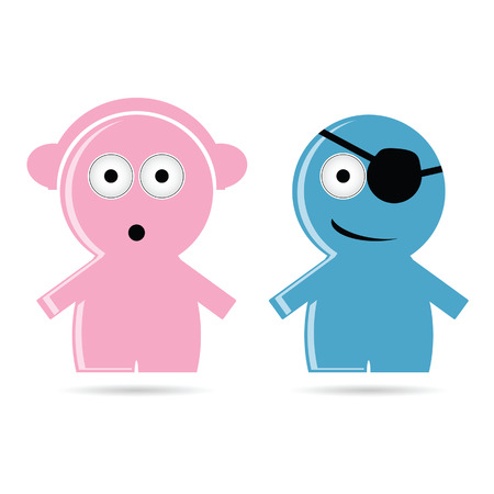 funny and pirate people icon vector illustrationのイラスト素材