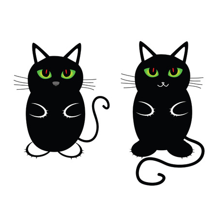 funny and sweet cat vector illustrationのイラスト素材