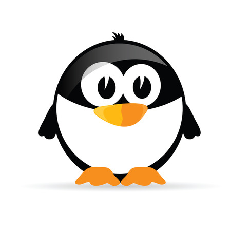 funny and sweet penguin vector illustrationのイラスト素材