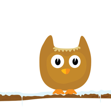 funny animal on the snow branch vector illustration part twoのイラスト素材