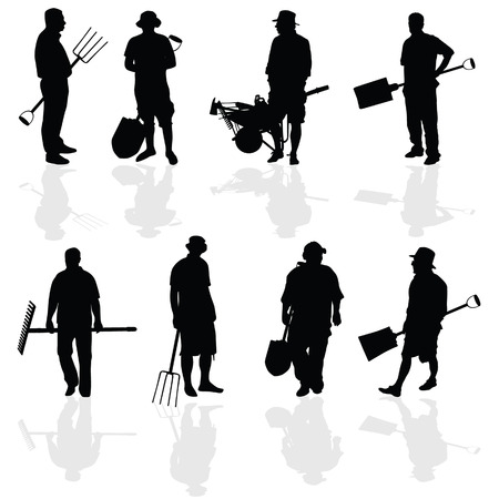gardener people vector illustartionのイラスト素材