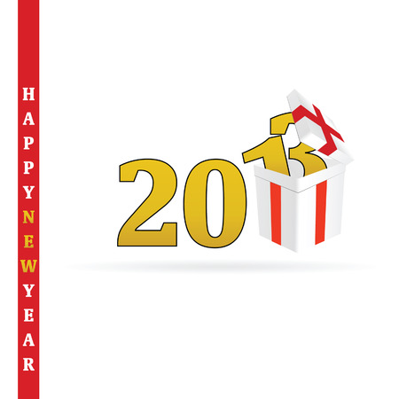 gift box for 2013 vector illustration on whiteのイラスト素材