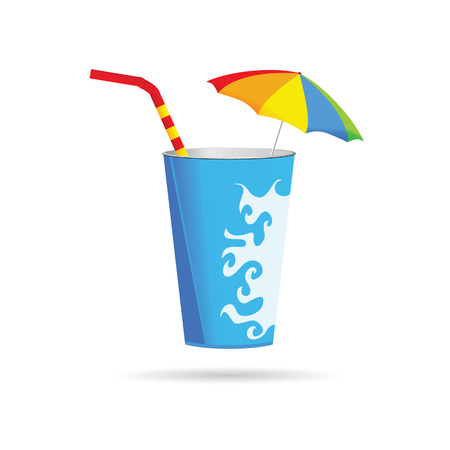 glass of juice with a straw vector illustrationのイラスト素材