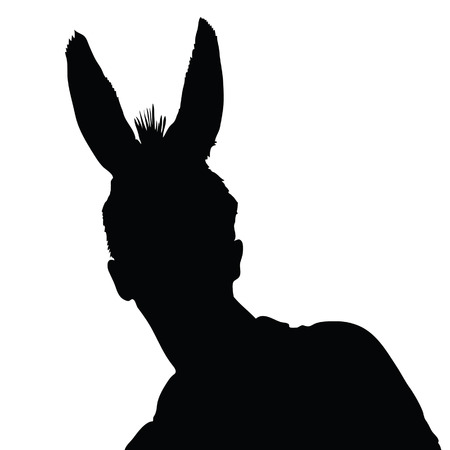 man with donkey ears vector illustrationのイラスト素材