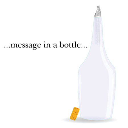 message in a bottle vector illustration on a white backgroundのイラスト素材