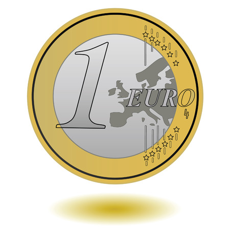 one euro coin vector illustration on whiteのイラスト素材