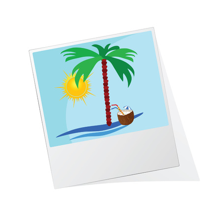 photo frame with beach icon vector illustrationのイラスト素材