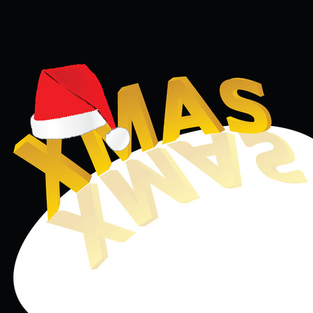 red hat with xmas word vector illustrationのイラスト素材