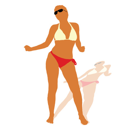 sexy girl in bikini vector illustrationのイラスト素材